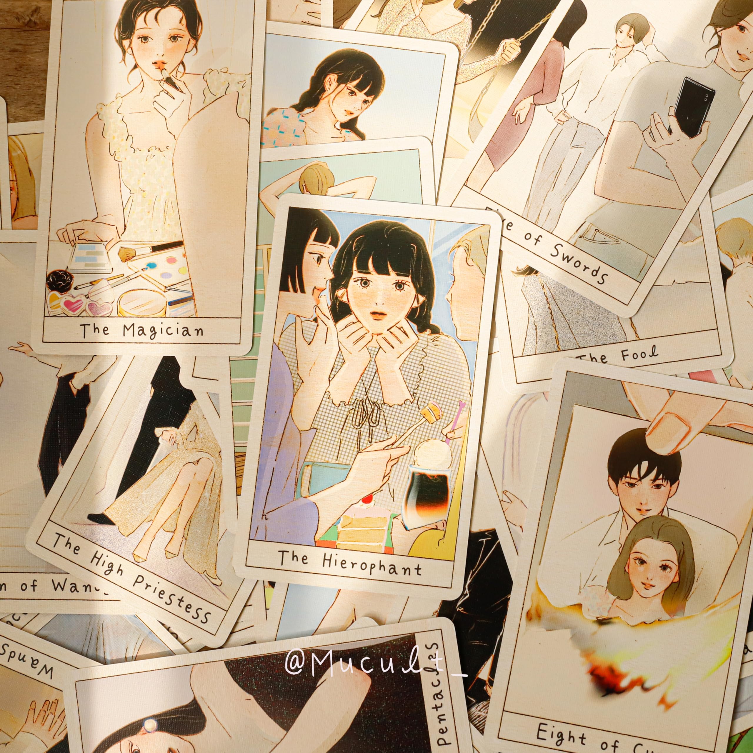 Generic Love Story Tarot Card Deck Dive to You - Love & Relationships Tarot - 78 Cards, Pink & Red - Modern/Custom Style - Ages 18+