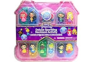 TARA TOYS Disney Princess Deluxe Necklace Activity Case – Jewelry Making Kit with Beads, Charms & Strings – Create Custom Princess Necklaces – Craft Gift for Girls Ages 3+ – Portable Storage Case Included