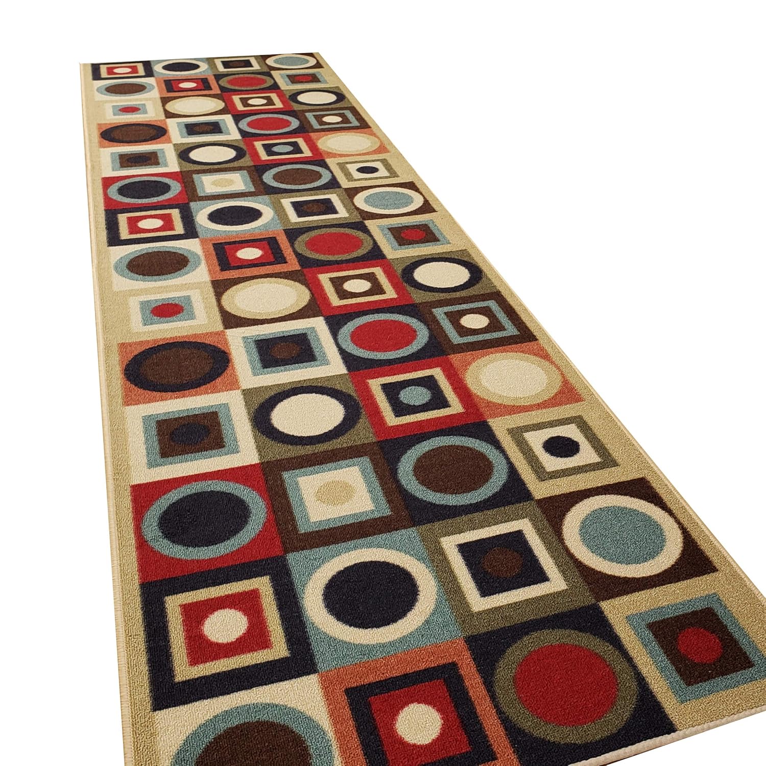 Custom Cut 31inch Wide by 6feet Long Runner, Multicolor