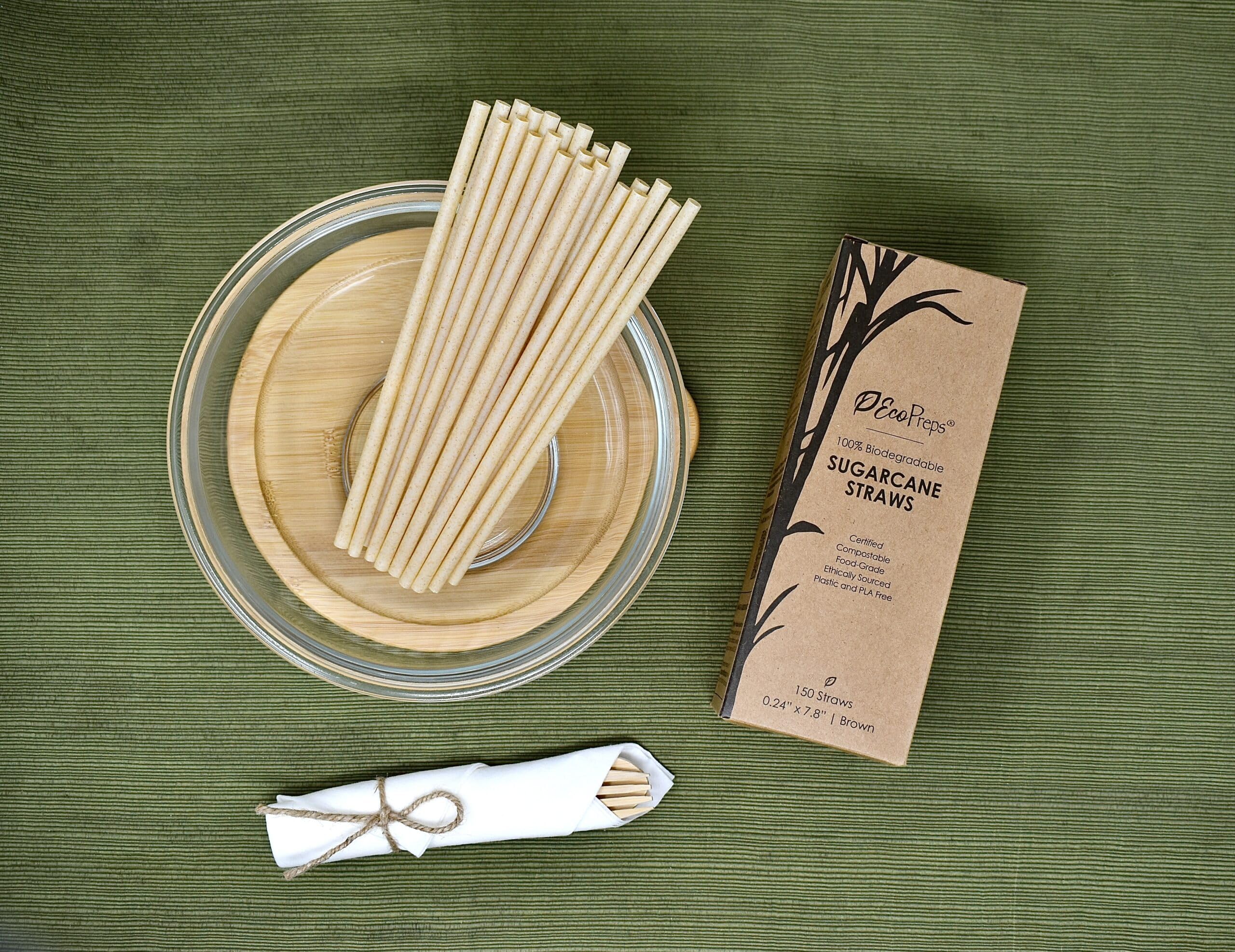 EcoPreps Biodegradable Sugarcane Straws | 150 Count, 100% Compostable, Plastic-Free, & Eco-Friendly Drinking Straw | 7.8'' Sugar Fiber Disposable Straws, Smoothie Straw for Home, Restaurant, Parties - Image 9