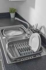 Addis Plate Dish Draining Rack Metallic Grey 1 view 2