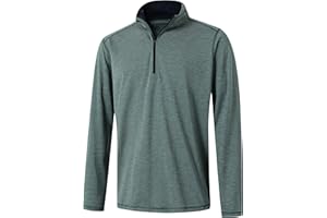 M MAELREG Quarter Zip Pullover Men Performance Dry Fit Stripe Mock Neck Midlayer Golf 1/4 Zip Pullover Mens Sweatshirt