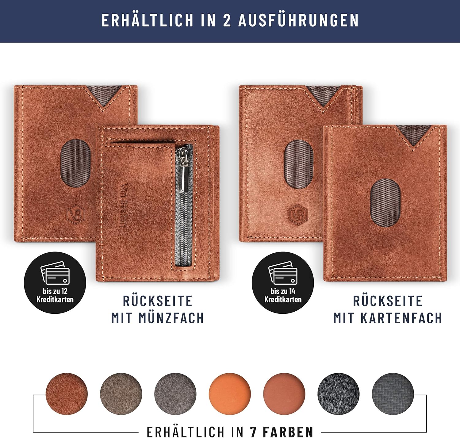 VAN BEEKEN Mini Kartenetui für 12-14 Karten