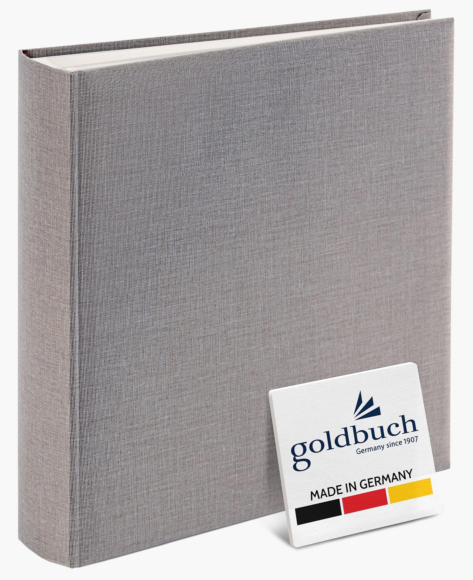 Goldbuch Summertime Trend 2 31606 Photo Album with 100 White Pages with Parchment Dividers, Photo Album with Linen Cover, up to 600 Pictures, High-Quality Paper, Grey, 30 x 31 cm