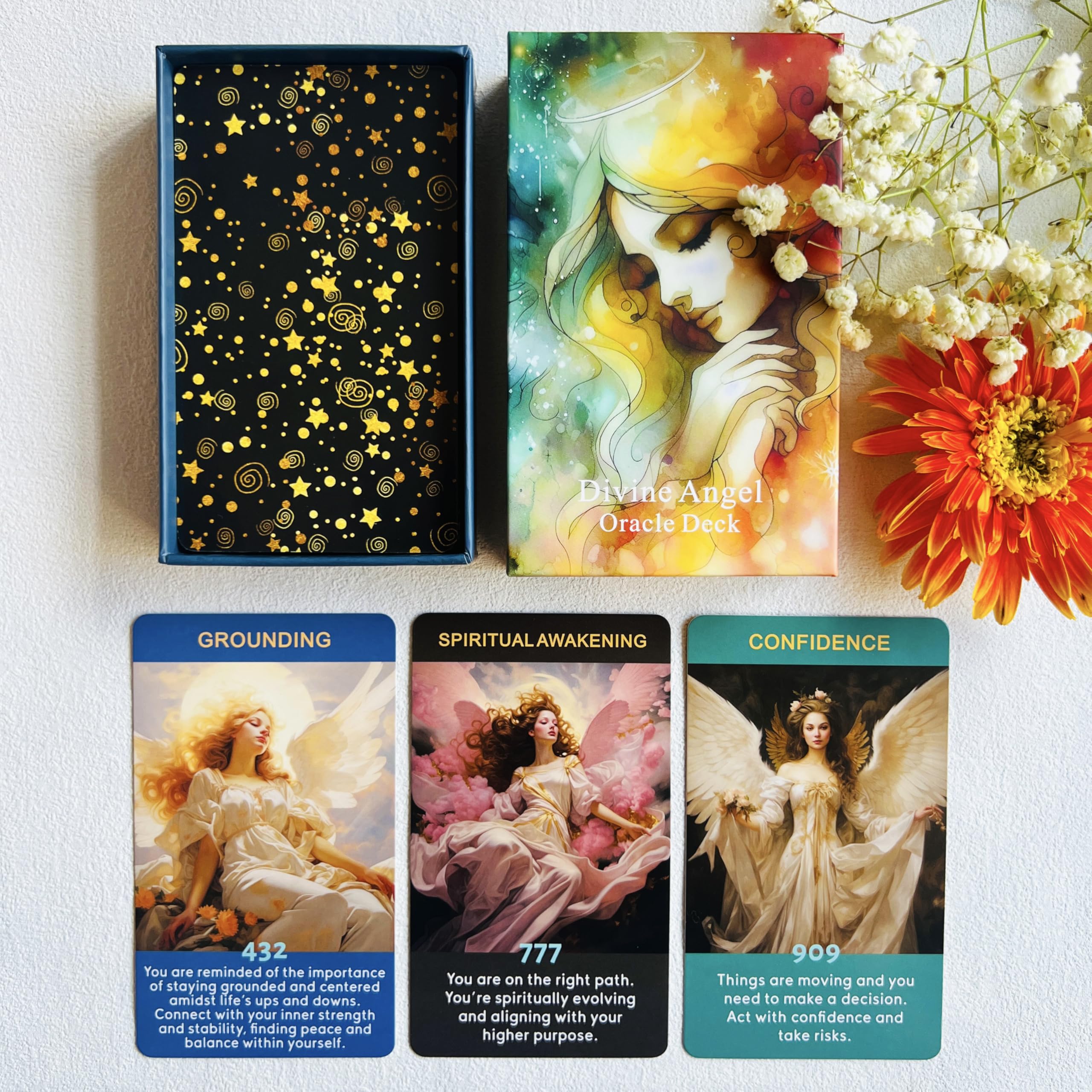 Angel Numbers Oracle Cards, Oracle Cards for Beginners, Enhance Your Spiritual Journey with The Angel Number Affirmation Cards