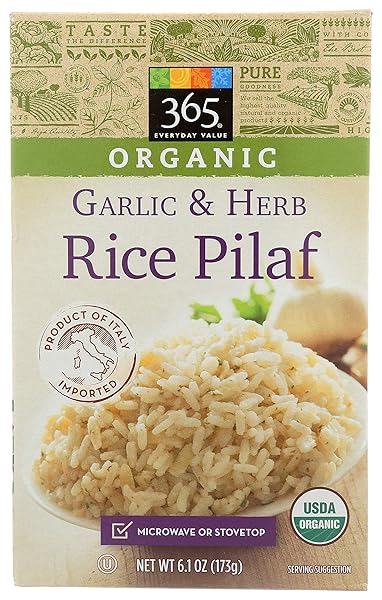 365 EVERYDAY VALUE, ORGANIC GARLIC & HERB RICE PILAF, 6.1 OUNCE