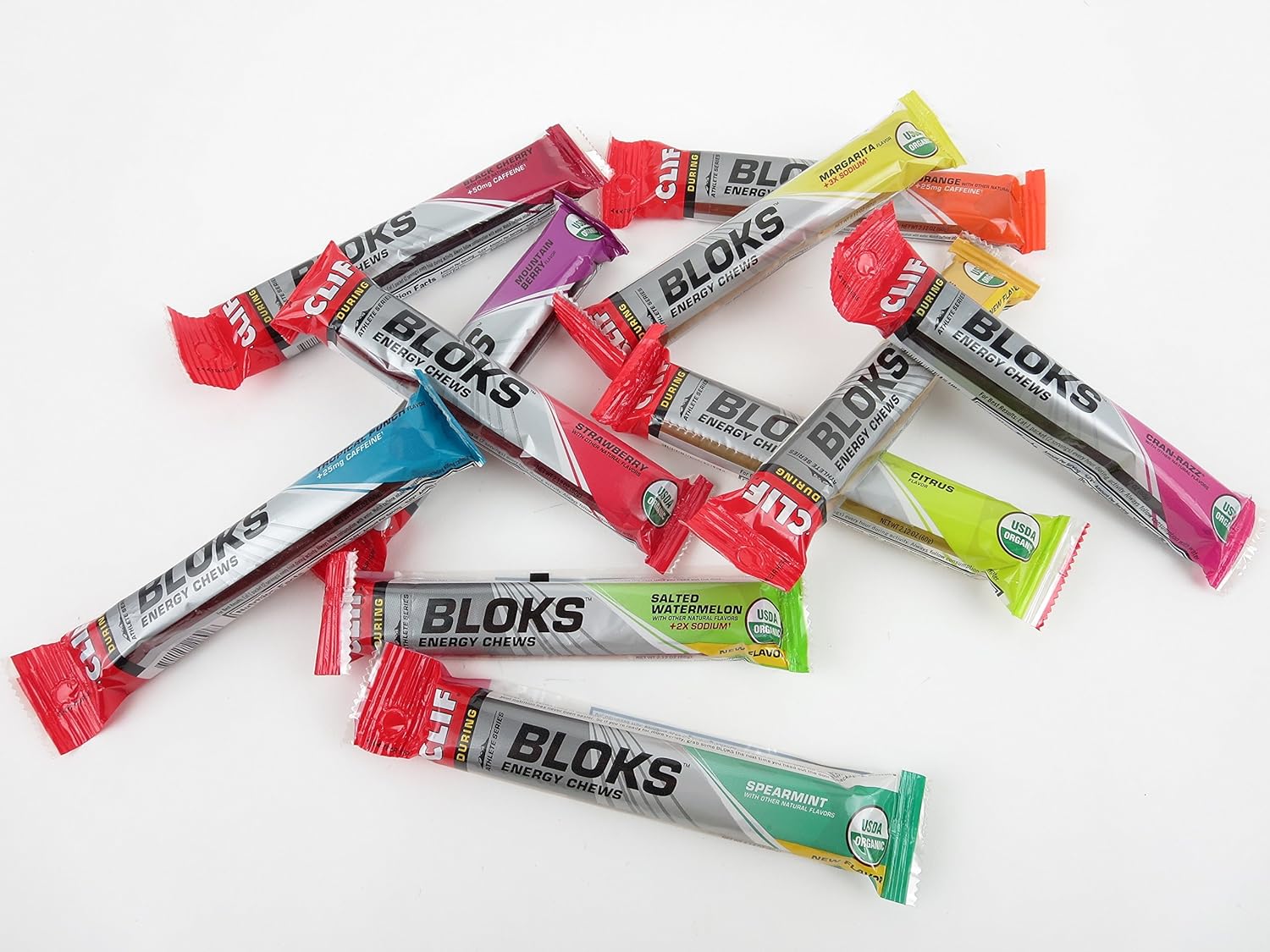 CLIF BLOKS Energy Chews 10Flavor Variety One 2.12 oz Package Each in a BlackTie Box (10 Items