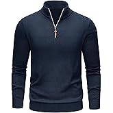 TACVASEN Men's 1/4 Zip Sweaters Cotton Casual Pullover Sweaters Knit Fall Winter Sweatshirts