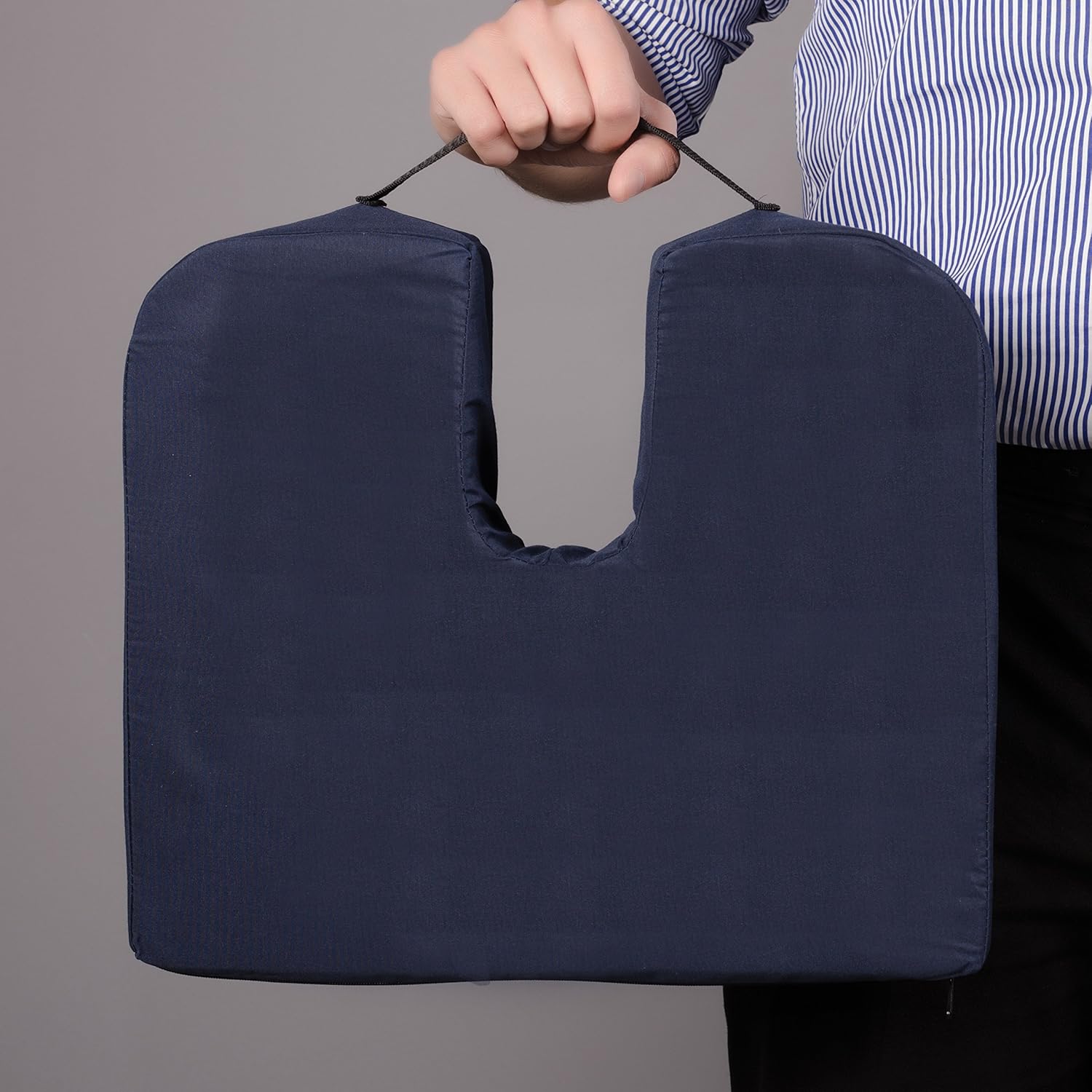 DMI Sloping Seat Cushion for Coccyx Support and Better Posture with Cover, Navy: Health & Personal Care