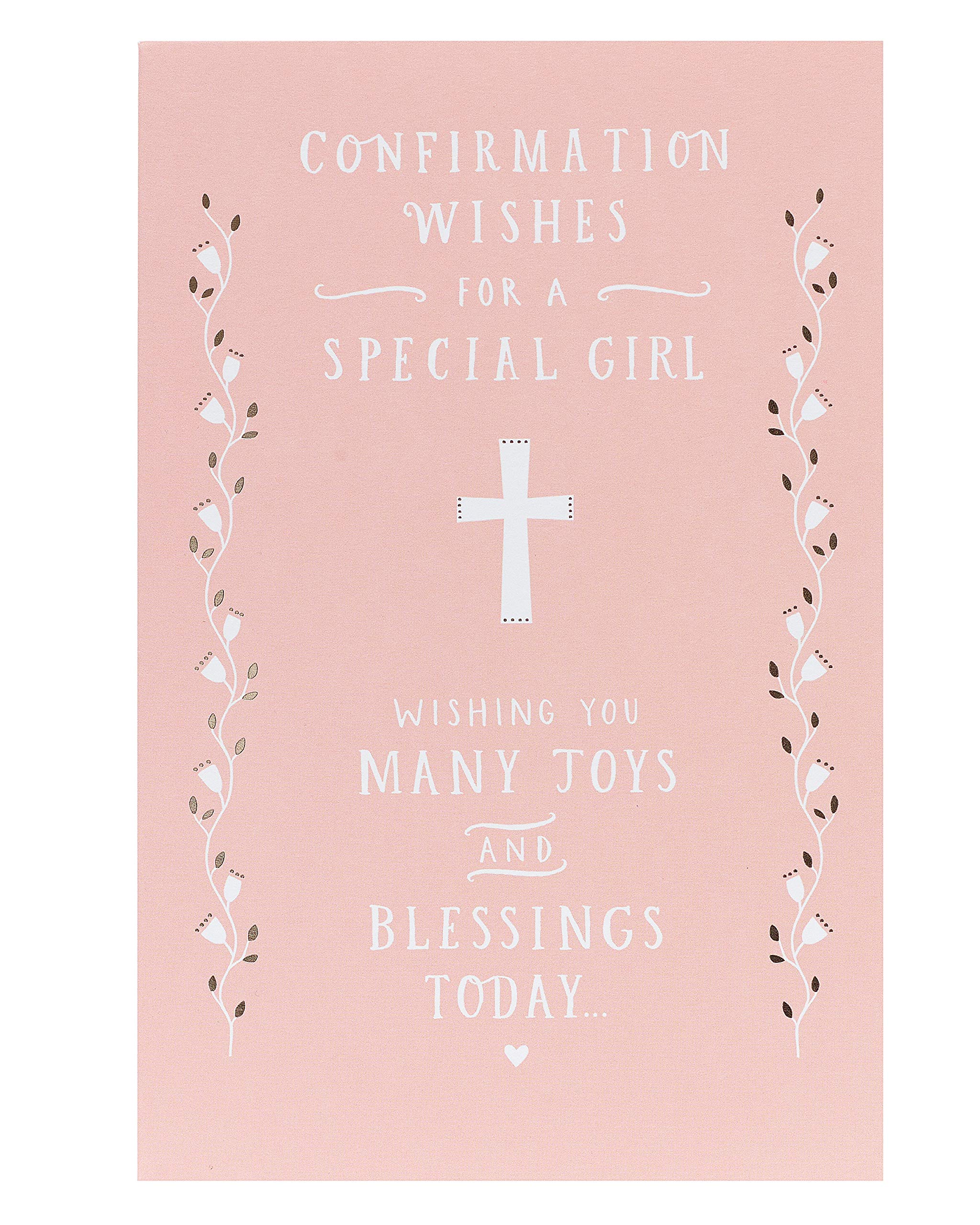 Confirmation Card for Girls, Confirmation Day Congratulations Card, Religious Holy Card, for a Special Girl Confirmation Card with Joys and Blessings