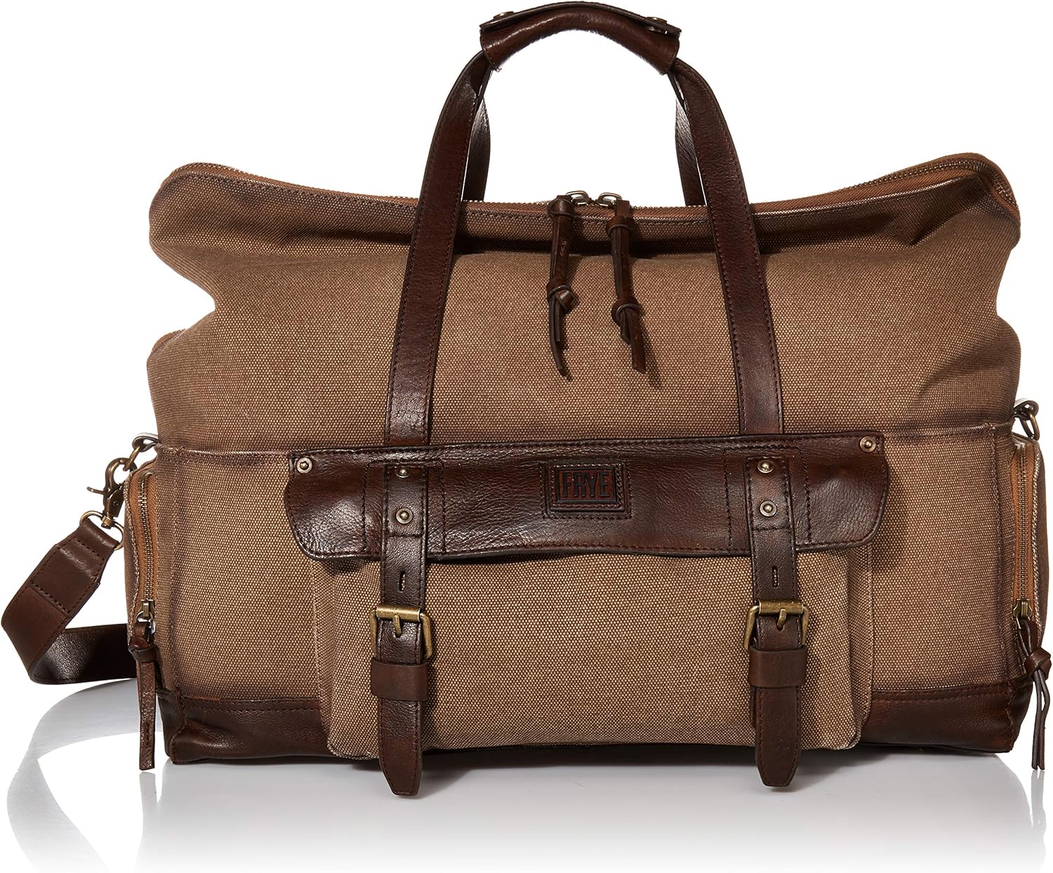 frye leather duffle bag