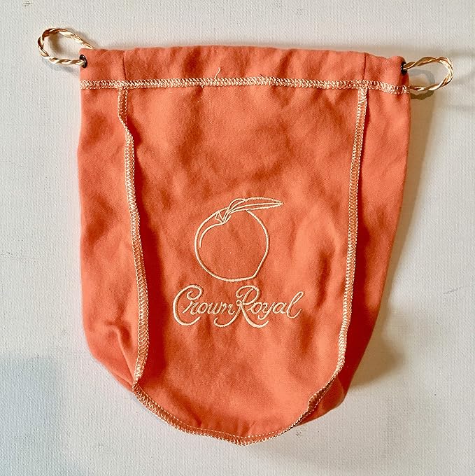 Orange Crown Royal Bag w/Drawstring Perfect for Storage Gift Bags