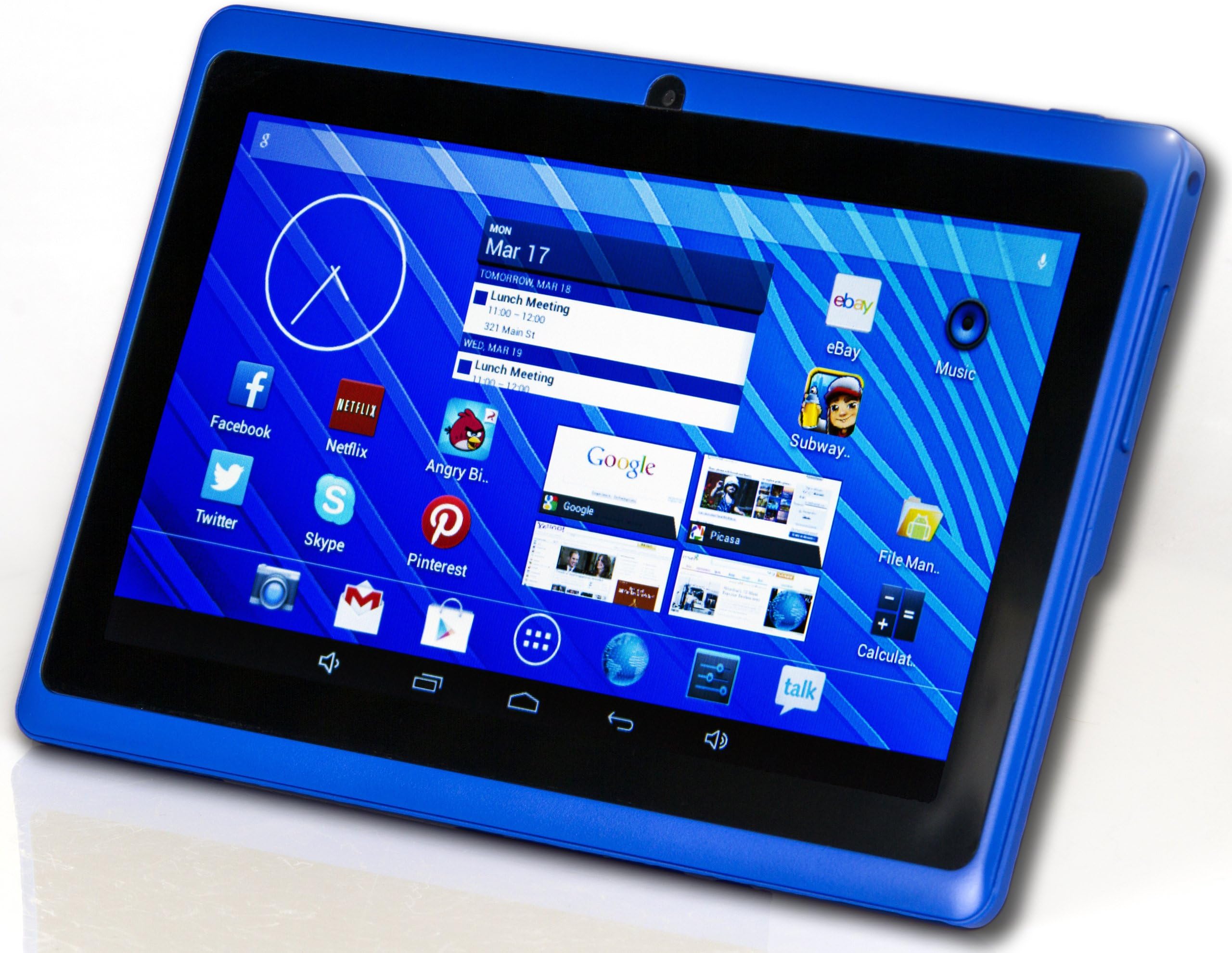 DeerBrook 7" Android 4.4 KitKat Tablet PC, Dual Core 1.5GHz A23 Processor, 512MB / 4GB, Dual Camera, Bluetooth, G-Sensor (Blue)