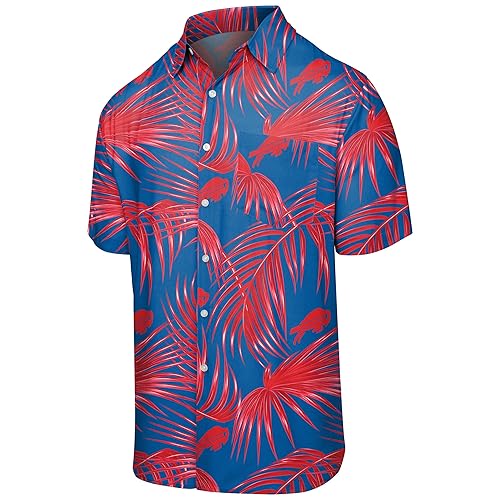FOCO Buffalo Bills NFL Mens Hawaiian Button Up Shirt - L