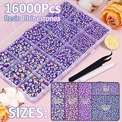 16000Pcs Resin Jelly Rhinestones for Crafting, Dark