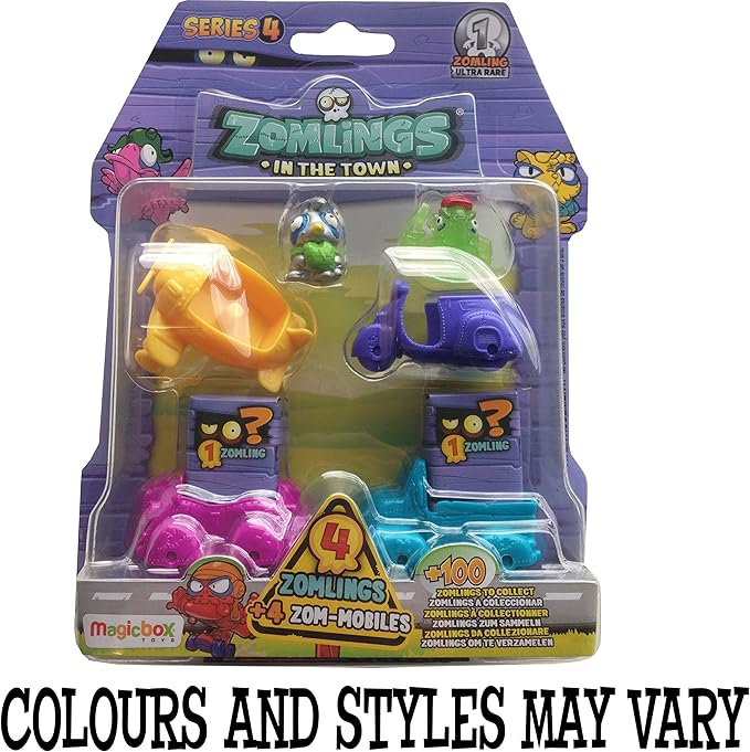 Zomlings Serie 4 blister (4 Zom-móvil y 4 Zomlings): Amazon.es: Juguetes y juegos