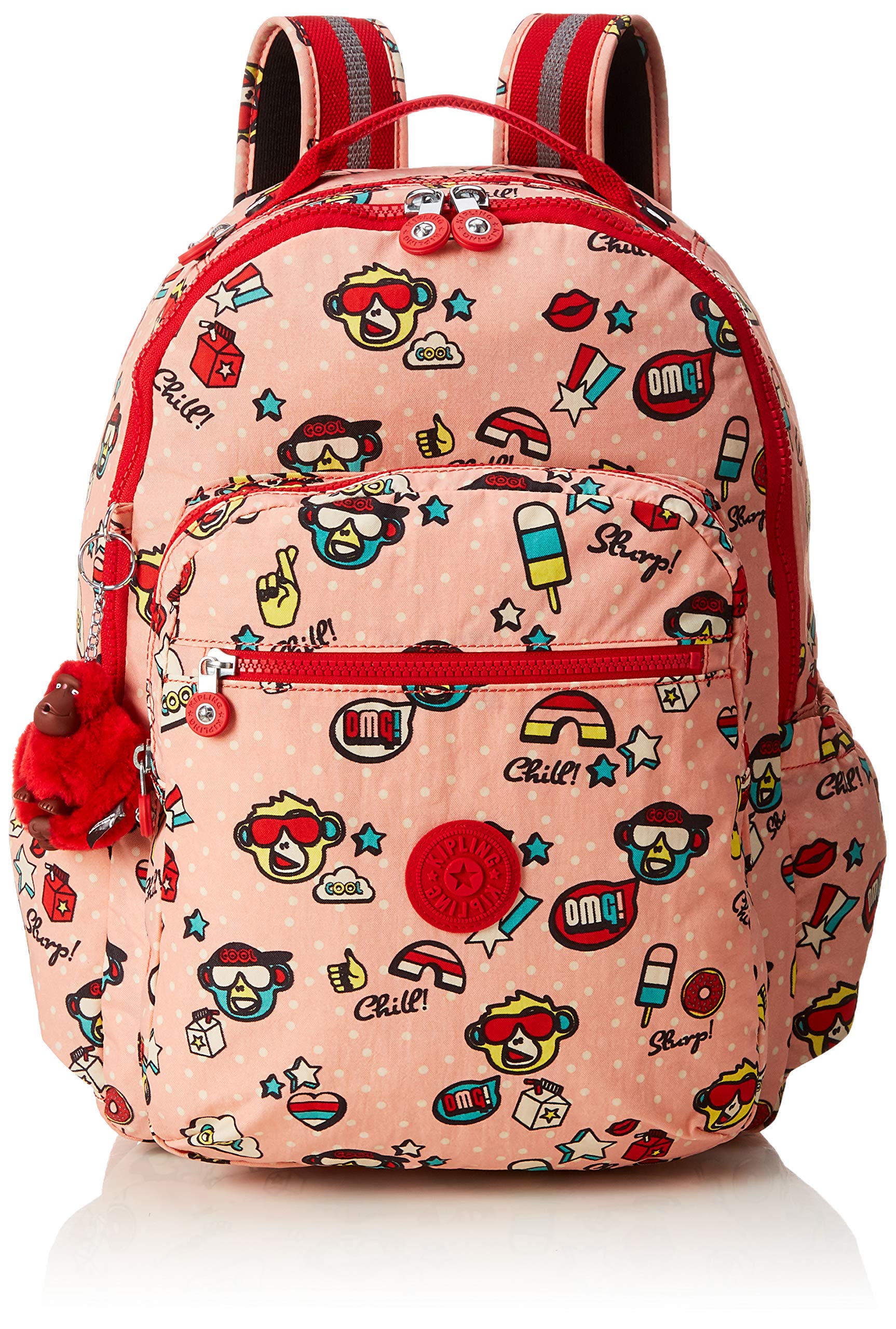 Kipling SEOUL GO Children's Backpack, 44 cm, 27 liters, Multicolour (Monkey Play)