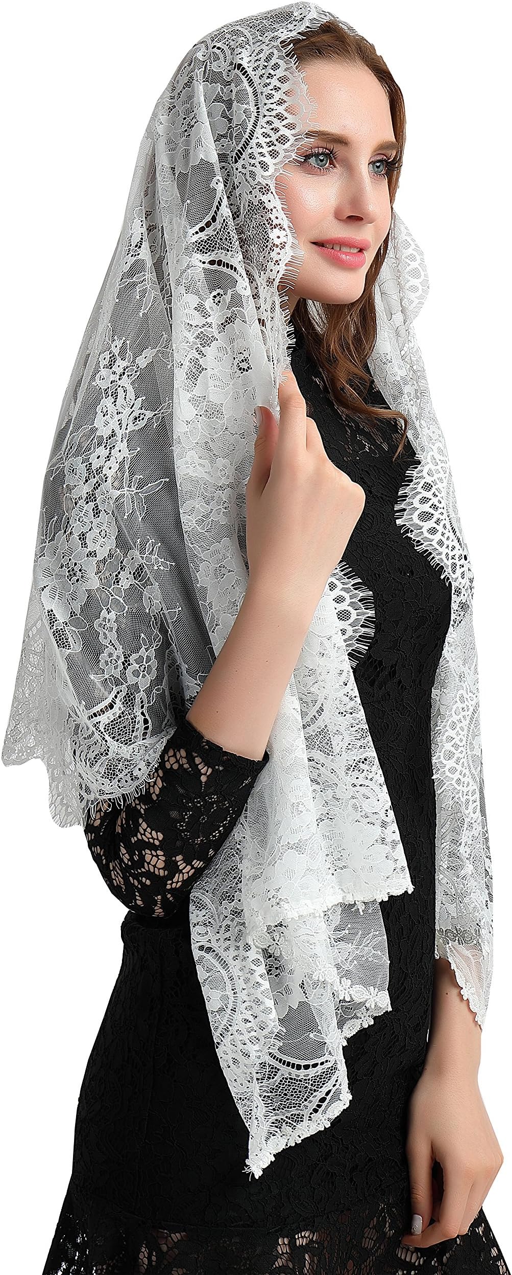 catholic soft veil church veil vintage lace veil iovry veils v022
