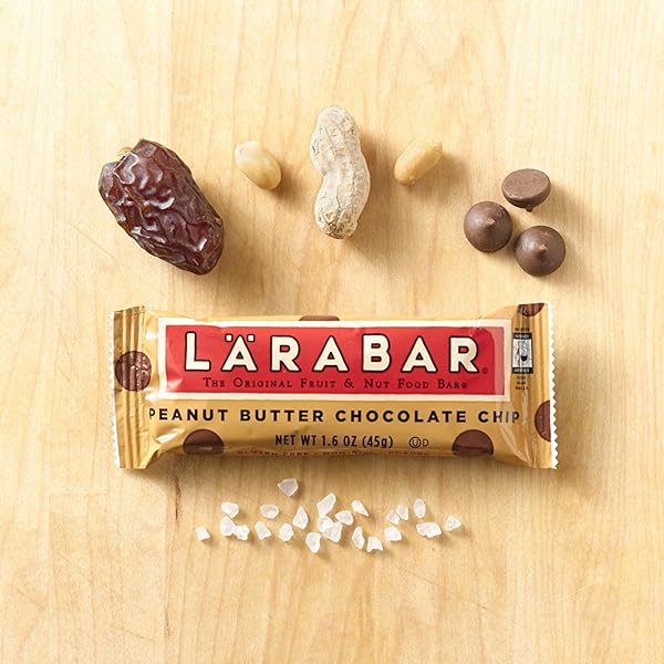 LARABAR GLUTEN FREE BAR, PEANUT BUTTER CHOCOLATE CHIP, 1.6 OZ BARS (16 COUNT), WHOLE FOOD GLUTEN FREE BARS, DAIRY FREE SNACKS
