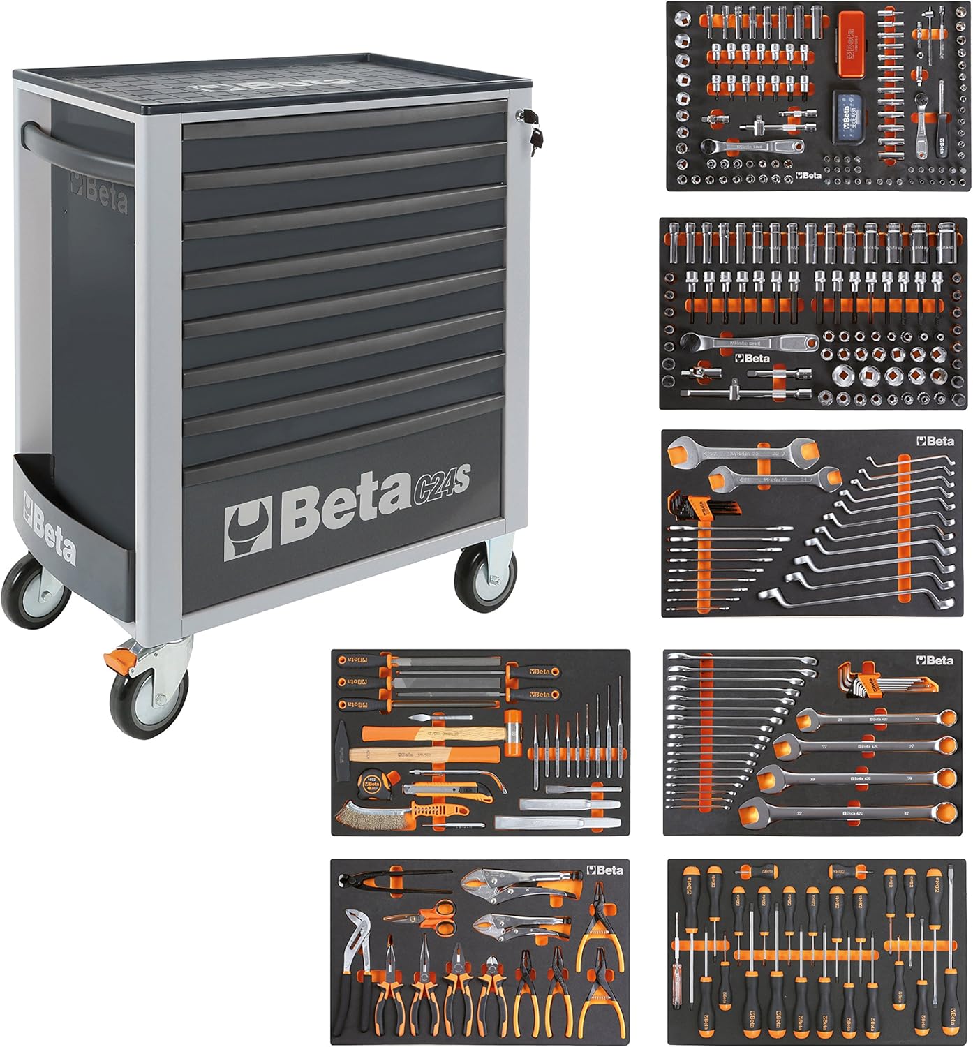 Beta Easy Tool Trolley with 8 Drawers and 384Part Tool Set, 2400SO8/E