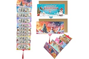 PITTERA (2 Pack) unique christmas cash gift envelopes for cash 10 slots, unusual christmas money holders for gifts envelopes cardbooklet, xmas money envelopes for ideas gift card book