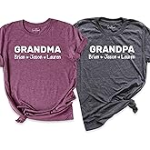 Custom Grandma Shirt with Kid's Names, Grandpa Shirt, Mothers Day Tee, Personalized Grandparents Outfits, Gift for Grandma, Nana and Papa Tshirts, Mimi T-Shirt, Fathers Day Tee, New Grandparents Shirt