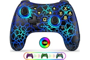 ELISWEEN Multifunctional Wireless Switch Controller for Nintendo Switch/Lite/OLED–Switch Controllers Compatible with Android, IOS, Windows PC, Switch Pro Controller Features LED,Motion,Vibration,Turbo,Wake Up