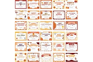 EYxsaxenk Basketball Achievement Award Certificates - 60Pcs End of Season Basketball Team Sport Game Ceremony Award Paper Achievement Certificates School Student Reward Teacher Class Motivation Supply