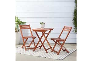Vifah Malibu Outdoor Patio 3-Piece Wood Bistro Set