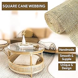 MINHKUST 16" Width Natural Square Rattan Cane