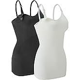 Nursing Tank Tops for Breastfeeding - Pregnancy Must Haves Maternity Camisoles with Built in Bra
