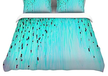 88 X 88 Kess Inhouse Ebi Emporium Mystic Garden 2 Aquamarine Pink