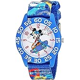 Disney Mickey Mouse Kids' Plastic Time Teacher Analog Quartz Nylon Strap Watch