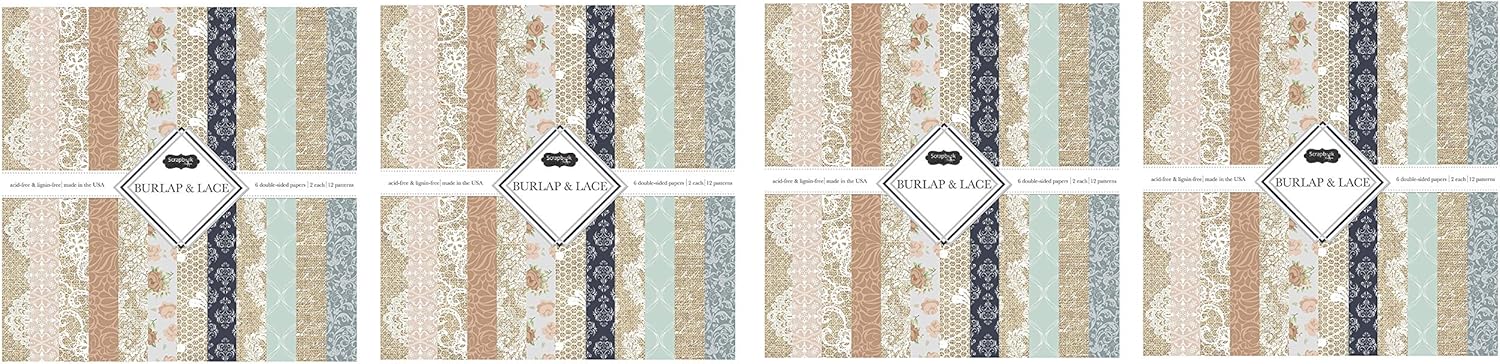 Scrapbook Customs Themed Paper Scrapbook Kit, Burlap & Lace: Arts, Crafts & Sewing