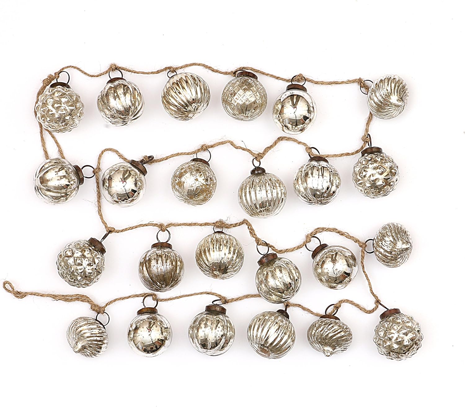 Creative Coop Embossed Antique Mercury Glass Ornamental Garland, 72