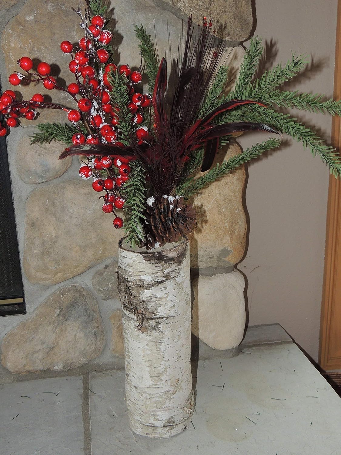 white birch floor vase Handmade