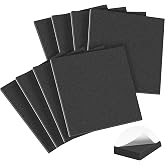 MYFAMIREA 8 PCS Adhesive Foam Padding Sheets Closed Cell Self Adhesive Sticky Foam Pads, 1/8" Thick 4'' x 4'' Neoprene Rubber Sheets Non-Slip Insulation Pads Vibration for Furniture Crafts Cars, Black