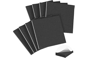 MYFAMIREA 8 PCS Adhesive Foam Padding Sheets Closed Cell Self Adhesive Sticky Foam Pads, 1/8" Thick 4'' x 4'' Neoprene Rubber Sheets Non-Slip Insulation Pads Vibration for Furniture Crafts Cars, Black