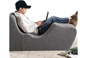 ZINUS Lotus Zero Gravity Chaise Lounger, Foam Recliner for Living Room, Ergonomic Positioning for Better Relaxation, Pillow Included, No Assembly, Dark Grey