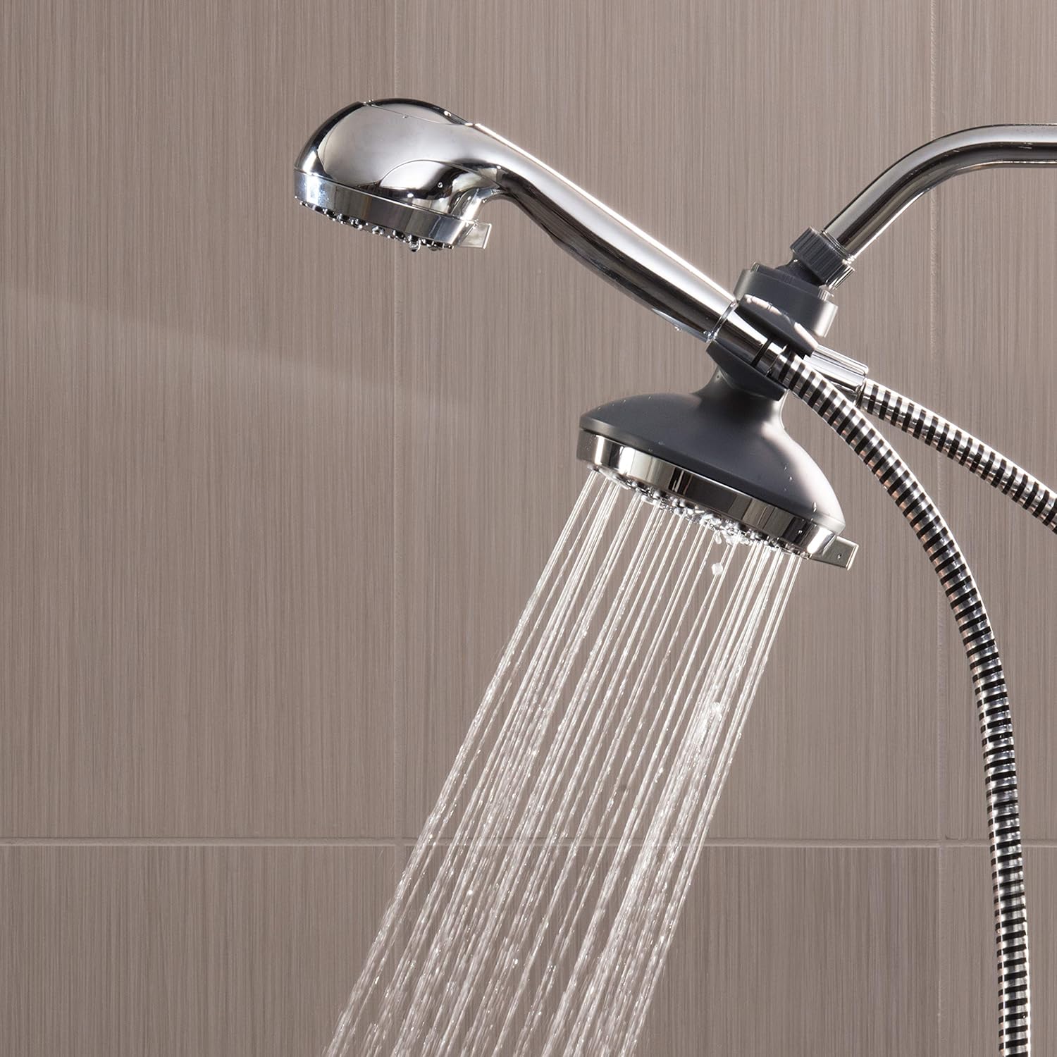 Waterpik High Pressure Shower Head Handheld Spray, 2-in-1 Dual System with 5-Foot Hose PowerPulse Therapeutic Massage, Chrome, 2.5 GPM XET-633-643 - - 