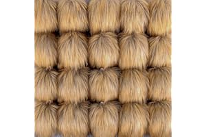 SIQUK 20 Pieces Faux Fur Pom Pom Balls DIY Faux Fox Fur Fluffy Pom Pom with Elastic Loop for Hats Scarves Gloves Bags Accesso