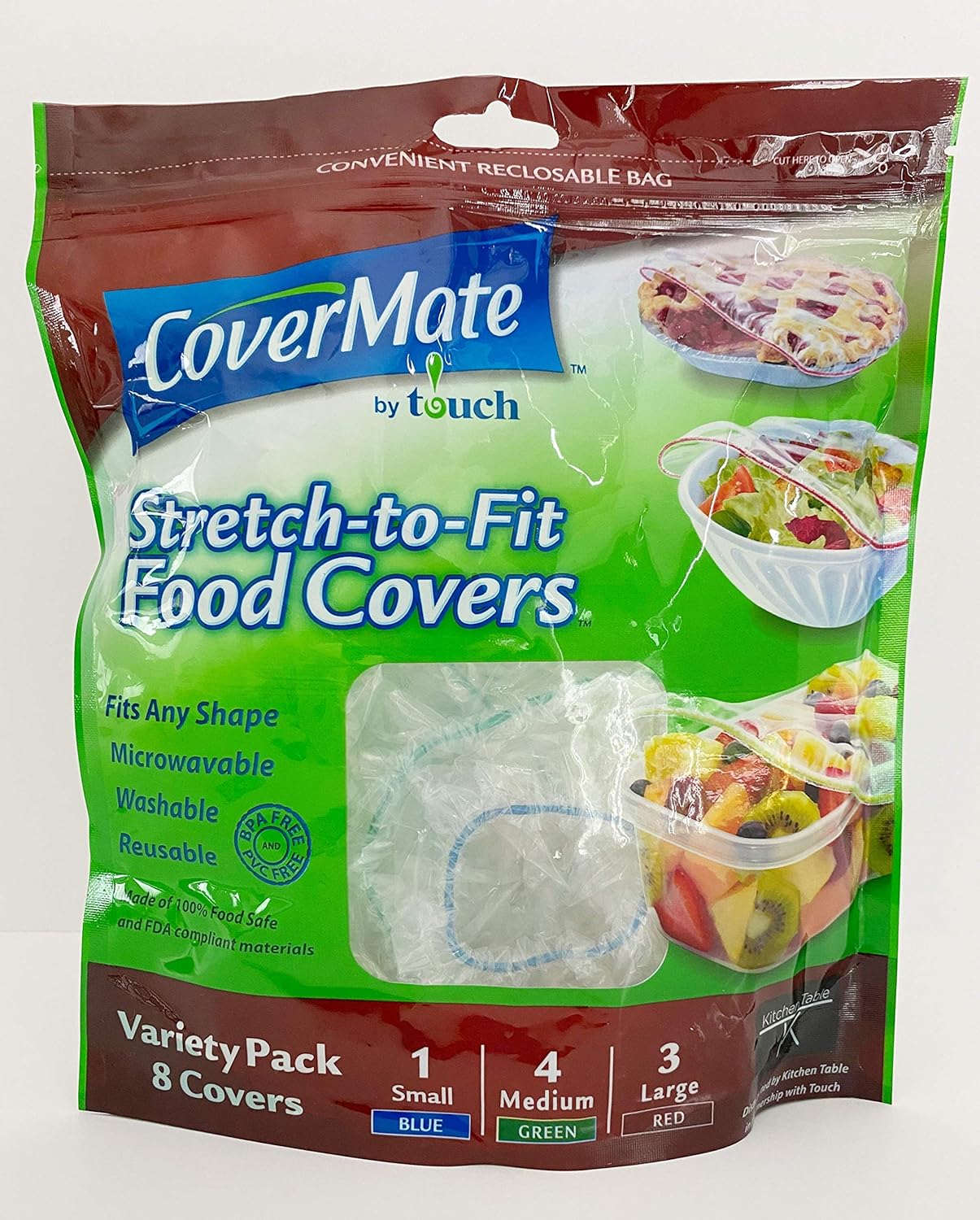 CoverMate Assorted Elasticated Food Covers, Pack of 8 (S, M and L)