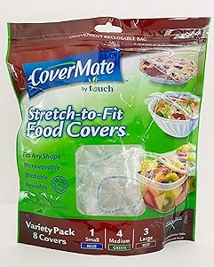 CoverMate Assorted Elasticated Food Covers, Pack of 8 (S, M and L)