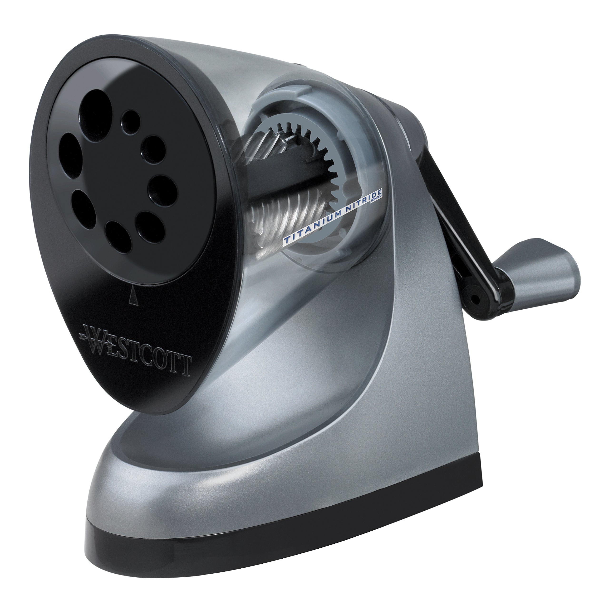 Westcott "iPoint E-16549 00 Classact" Manual with Anti-Microbial Protection Pencil Sharpener - Grey
