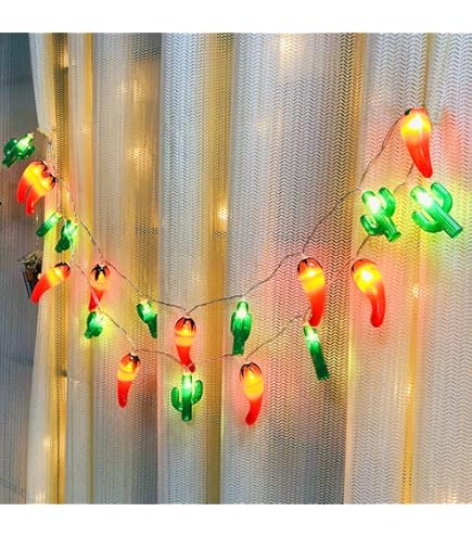 Sezrgiu Guirnalda De Luces Rojas De Chile Y Pimienta, Luces De Noche De Hadas, Guirnalda De Cobre, Lámpara Colgante Con Pilas Para Decoración Del Hogar, Boda, Fiesta, Jardín (9.8 Pies/20 LED, Chile