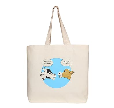 EcoRight Large Tote Bag 100% Cotton Canvas Reusable EcoFriendly PrintedWhats for Dinner (Natural) 0201D01