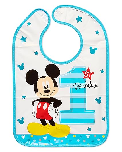 Amazon Com Amscan Disney Mickey Mouse 1st Birthday Bib Toys Games