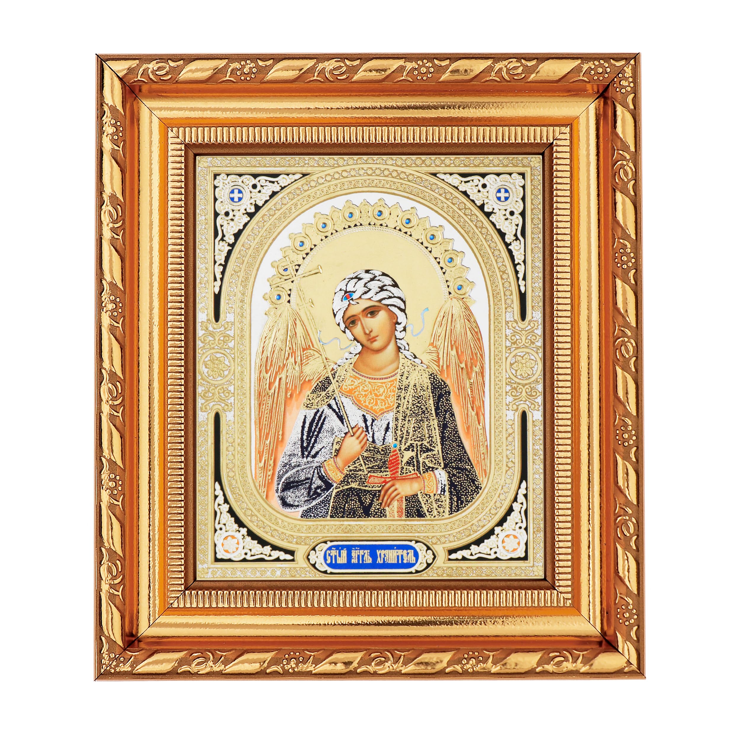 NKlaus Guardian Angel Icon in Frame with Glass 14 x 16 cm Christian Orthodox 11368