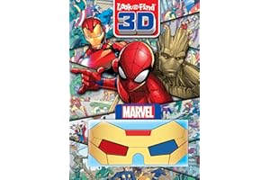 Marvel Spider-man, Avengers, Guardians of the Galaxy, and More! - 3D Look and Find Activity Book! - Iron Man 3D Glasses Included! - PI Kids