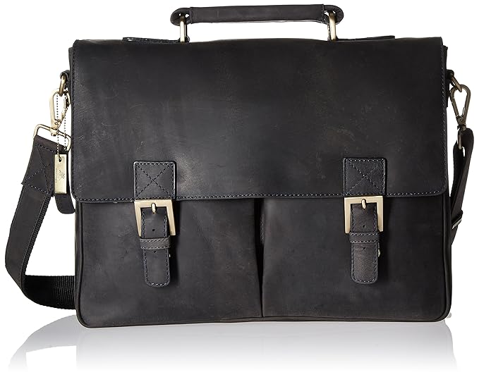Visconti Visconti Berlin Leather Twin Buckle Briefcase With Detachable Strap